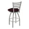 Holland Bar Stool Co 30" Swivel Bar Stool, Nickel Finish, Canter Bordeaux Seat 41030AN005 - alternate 3